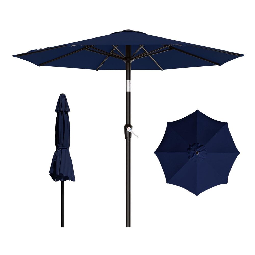 9 FT Patio Umbrella For With Push Button Tilt And Crank Outdoor Patio Umbrellas